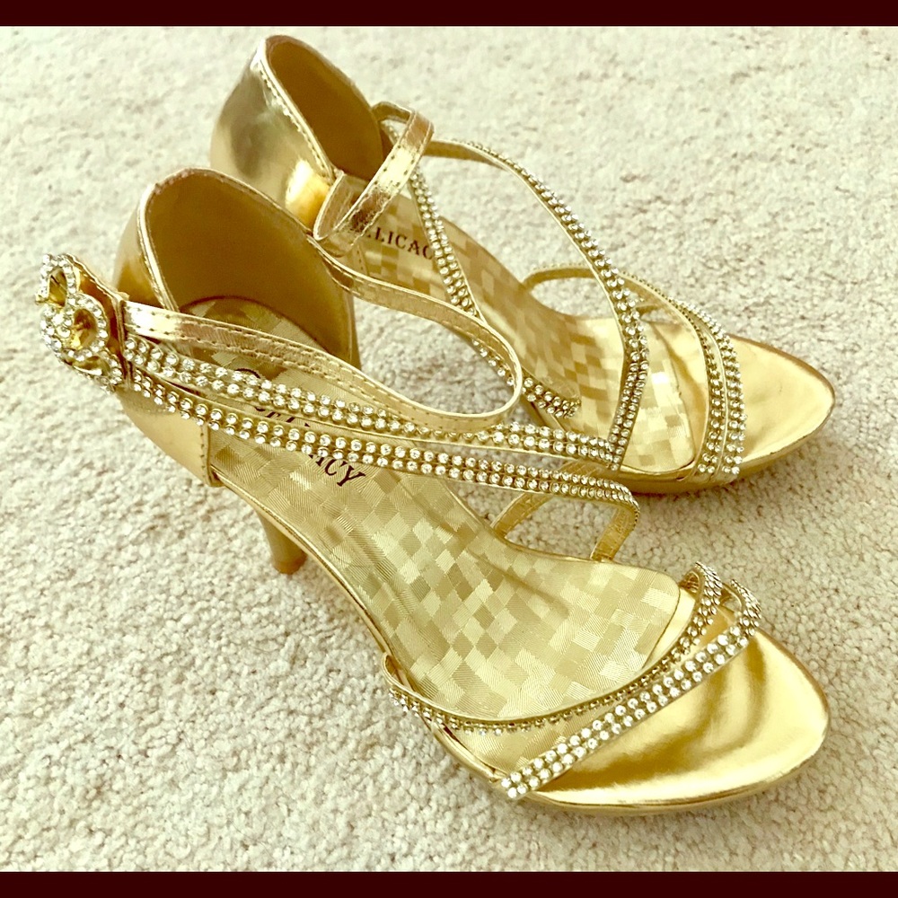 Gold dress sandals
